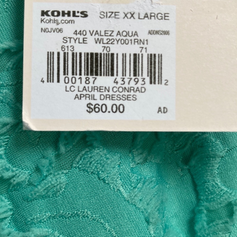 LC Lauren Conrad Aqua Dress💚SIZE XXL